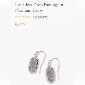 Kendr Scott - Lee Silver Drop in Platinum Drussy